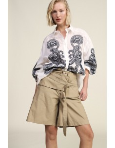 Calções com cinto largo e detalhe D-ring Dixie