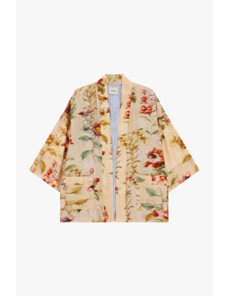 Casaco duster com estampado floral e manga ampla Dixie