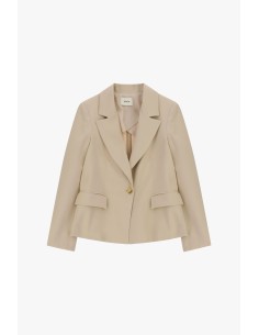 Blazer de abotoamento simples com bolsos com aba Dixie