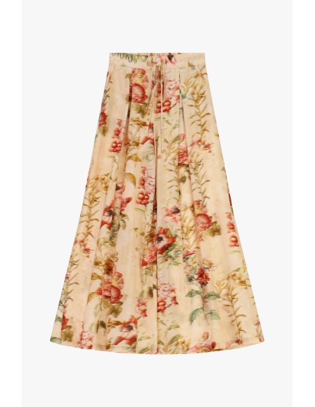 Calças palazzo com estampado floral e cintura elástica Dixie