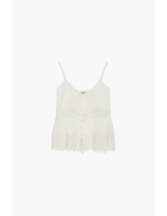 Top com Alças Finas e Detalhes em Renda Dixie