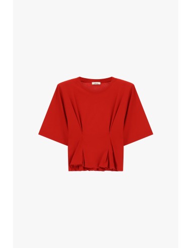 T-Shirt com Mangas Largas e Pregas Frontais Dixie