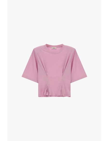 T-shirt com mangas largas e pregas frontais Dixie