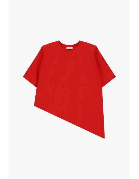 T-Shirt de Manga Curta com Bainha Assimétrica Dixie