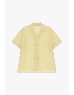 Camisa boxy curta com fecho de botões Please