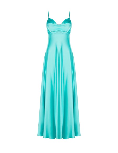 Vestido maxi de corte império em cetim Renascimento