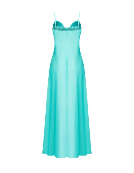 Vestido maxi de corte império em cetim Renascimento