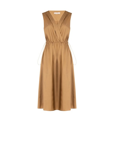 Abito Al Ginocchio A Ruota Con Scollo A V Incrociato E Coulisse In ...