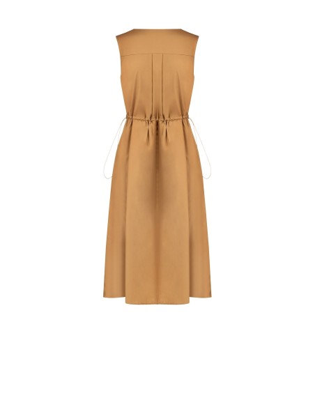 Abito Al Ginocchio A Ruota Con Scollo A V Incrociato E Coulisse In ...