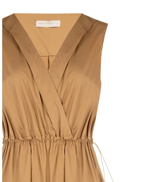 Abito Al Ginocchio A Ruota Con Scollo A V Incrociato E Coulisse In ...