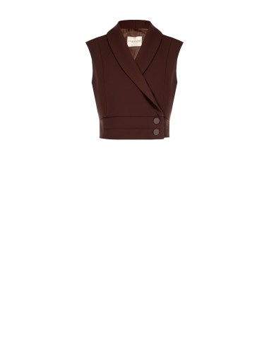Gilet Crop In Tessuto Fluido Rinascimento - Vestiti Firmati Life Sm...