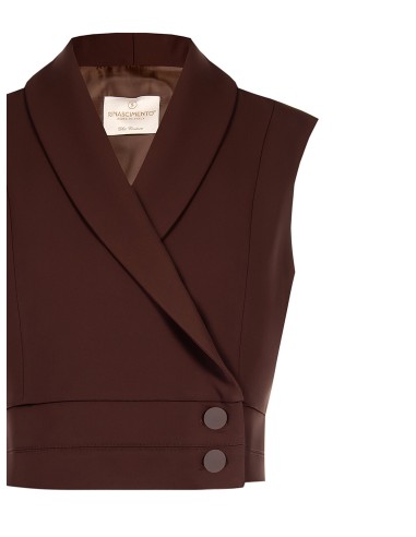 Gilet Crop In Tessuto Fluido Rinascimento - Vestiti Firmati Life Sm...