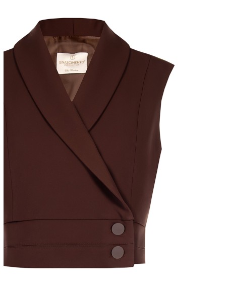 Gilet Crop In Tessuto Fluido Rinascimento - Vestiti Firmati Life Sm...