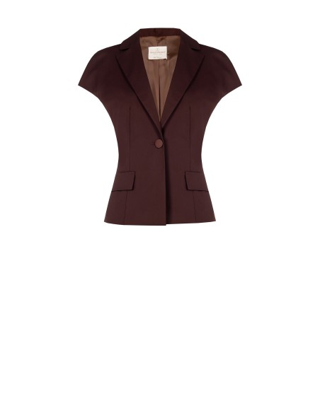 Giacca Blazer Sfiancata In Misto Cotone Senza Spalline Rinascimento...