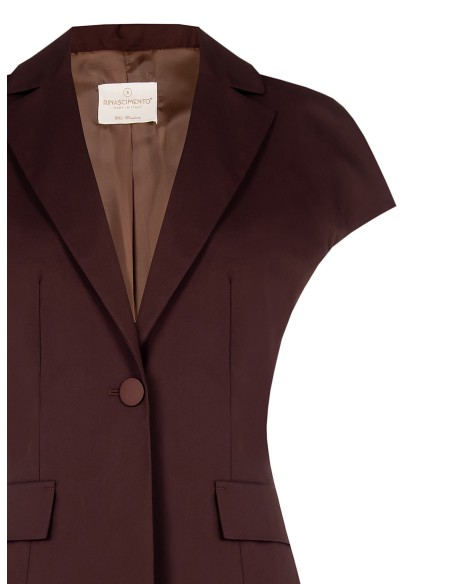 Giacca Blazer Sfiancata In Misto Cotone Senza Spalline Rinascimento...