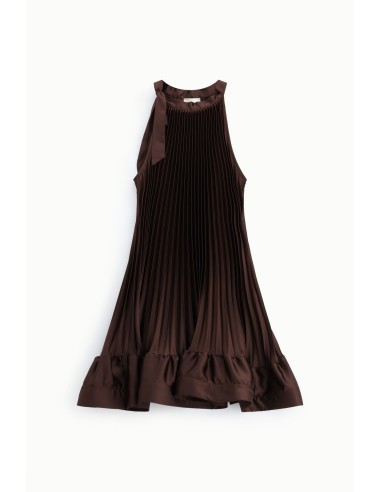 Vestido Curto Plissado Com Detalhe De Laço Dixie