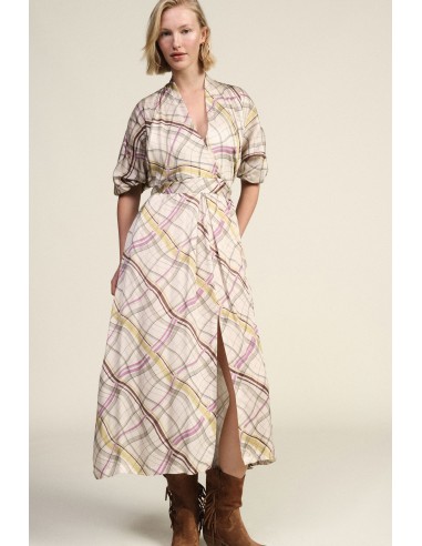 Abito Lungo Incrociato Con Fantasia A Quadri Dixie - Vestiti Firmat...