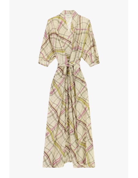 Abito Lungo Incrociato Con Fantasia A Quadri Dixie - Vestiti Firmat...