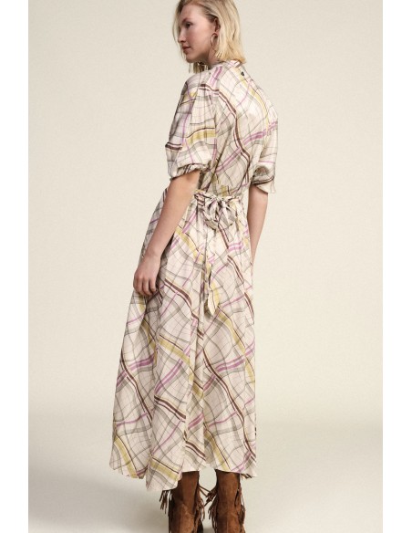 Abito Lungo Incrociato Con Fantasia A Quadri Dixie - Vestiti Firmat...