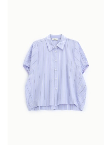 Camisa às riscas com gola clássica e mangas curtas Dixie