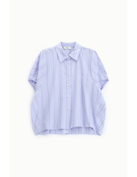 Camisa às riscas com gola clássica e mangas curtas Dixie
