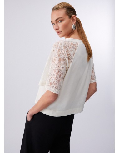 T-shirt com detalhes em renda Liu Jo