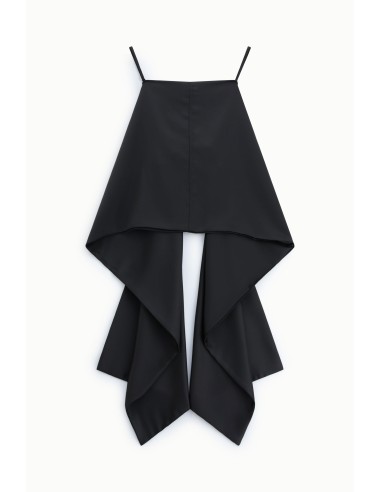 Top com alças finas e drapeado assimétrico Dixie