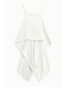 Top com alças finas e drapeado assimétrico Dixie