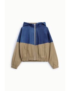 Bomber com fecho de correr e capuz colorblock Dixie 2