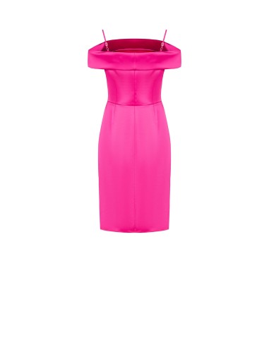 Vestido tubinho drapeado em cetim Rinascimento