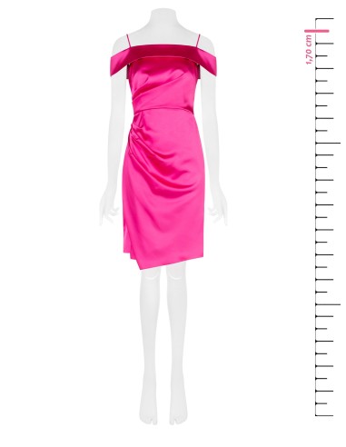 Vestido Tubinho Drapeado em Cetim Rinascimento