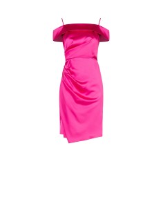 Vestido Tubinho Drapeado em Cetim Rinascimento
