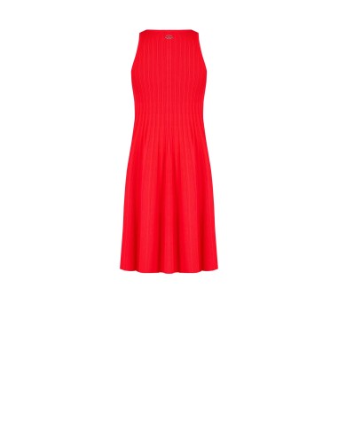 Vestido curto em corte trapezoidal em malha misto de viscose com canelado fino Rinascimento