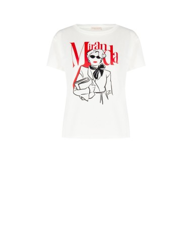 T-Shirt Regular em Algodão O Diabo Veste Prada Miranda com Detalhes em Strass Rinascimento