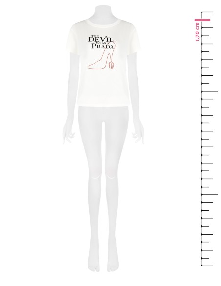 T-shirt regular de algodão "O Diabo Veste Prada" com estampado stiletto Rinascimento
