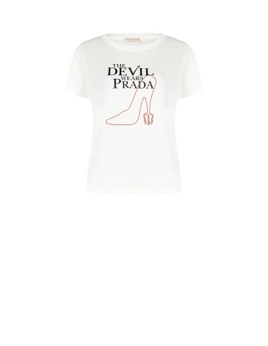 T-shirt regular em algodão 'O Diabo Veste Prada' com estampa stiletto Rinascimento