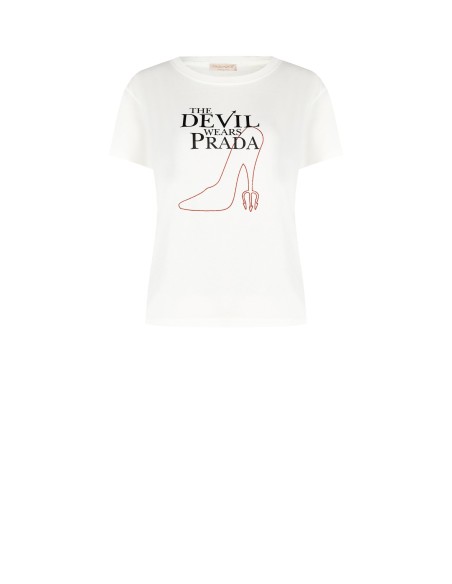 T-shirt regular em algodão 'O Diabo Veste Prada' com estampa stiletto Rinascimento