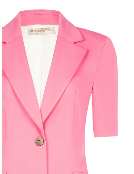 Blazer cintado em poliviscose com mangas curtas Rinascimento