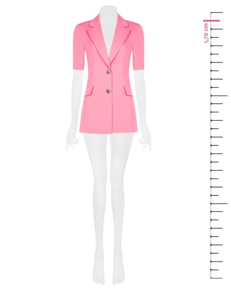 Blazer cintado em poliviscose com mangas curtas Rinascimento
