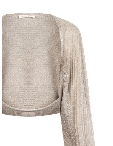 Capa ampla em malha entrelaçada com fio de lurex Rinascimento
