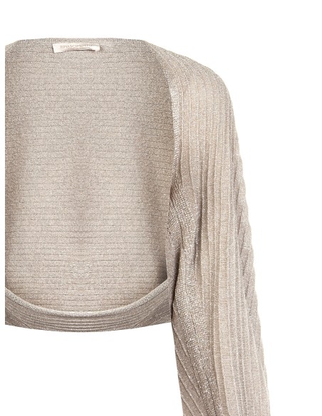 Capa ampla em malha entrelaçada com fio de lurex Rinascimento