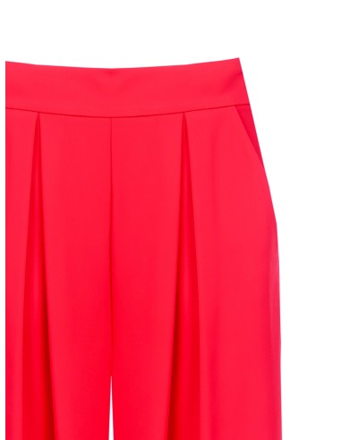 Calças palazzo extra largas em tecido fluido com bolsos e fecho lateral Rinascimento