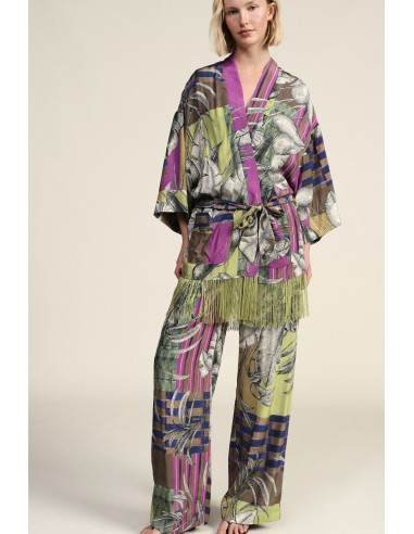 Calças largas com estampado floral Dixie