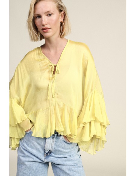 Camisa Com Volantes Amplos Dixie