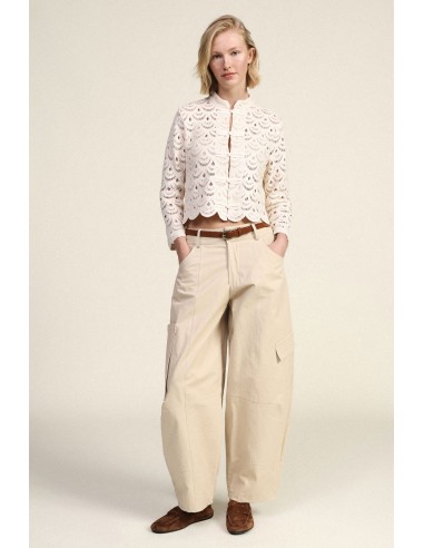 Calças Palazzo Cropped com Bolsos Cargo Laterais Dixie