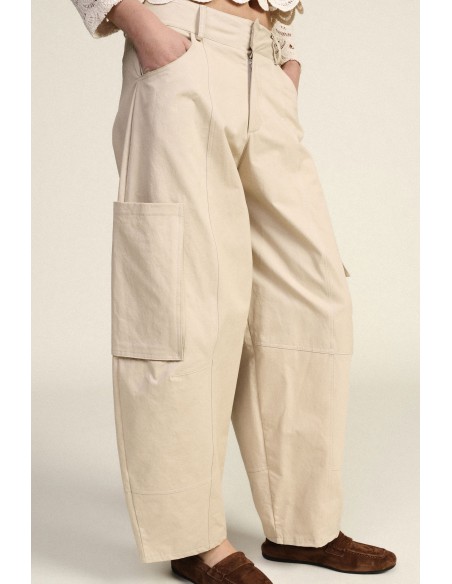 Pantaloni Palazzo Cropped Con Tasche Cargo Laterali Dixie - Vestiti...