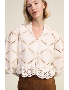 Camicia Ricamata Con Maniche Ampie E Orlo Smerlato Dixie - Vestiti ...