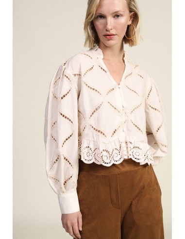 Camicia Ricamata Con Maniche Ampie E Orlo Smerlato Dixie - Vestiti ...