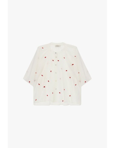 Camisa ampla com mangas curtas e detalhes bordados Dixie