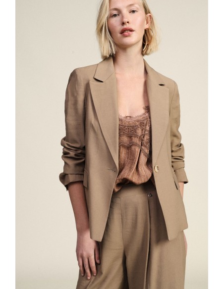 Blazer Monopeto com Bolsos com Aba Dixie